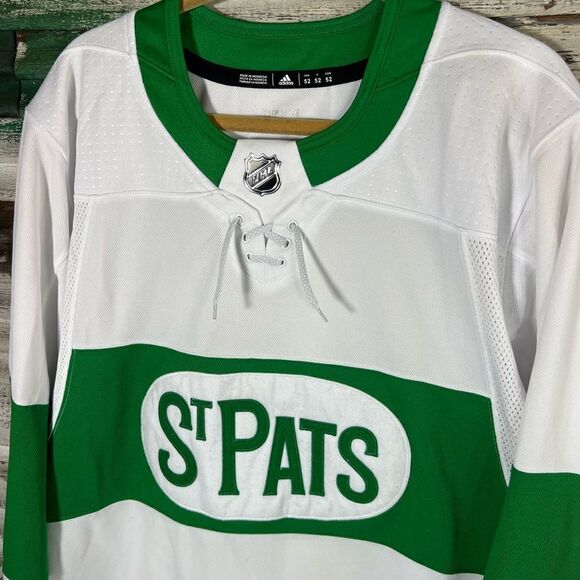 Men's Adidas NHL Toronto Maple Leafs St Pats Authentic Hockey Jersey / Size 52 - Picture 4 of 12